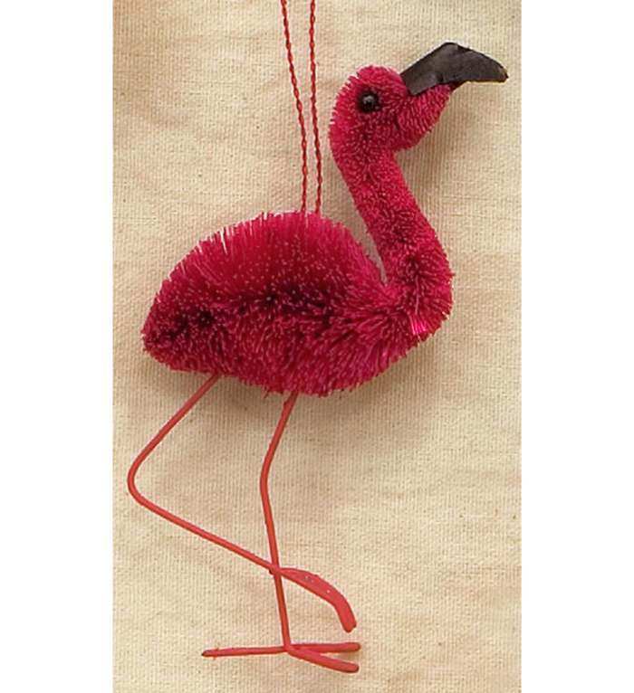 Brushart Bristle Brush Bird Ornament Flamingo